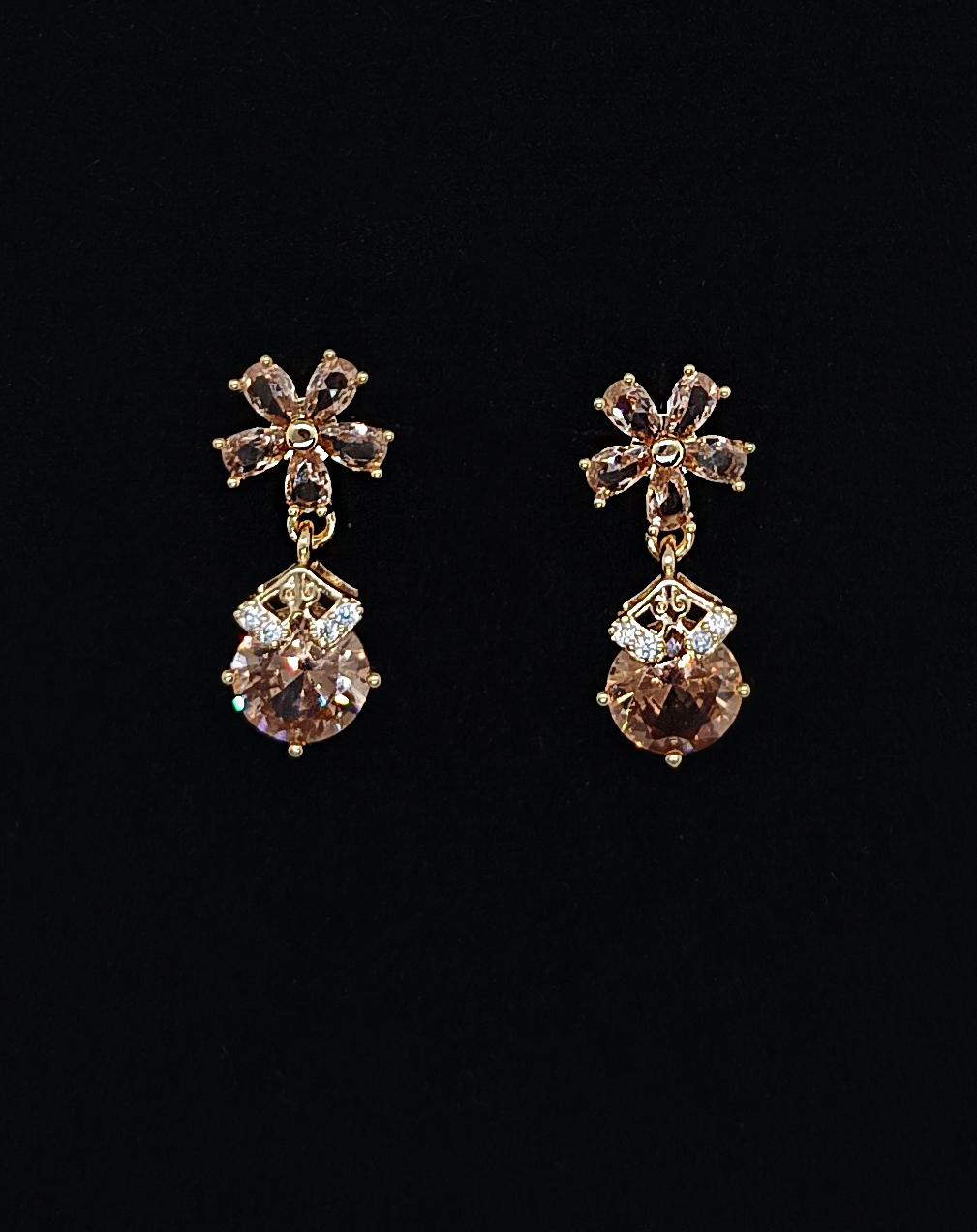 Crystal Bloom Earrings - Image 3
